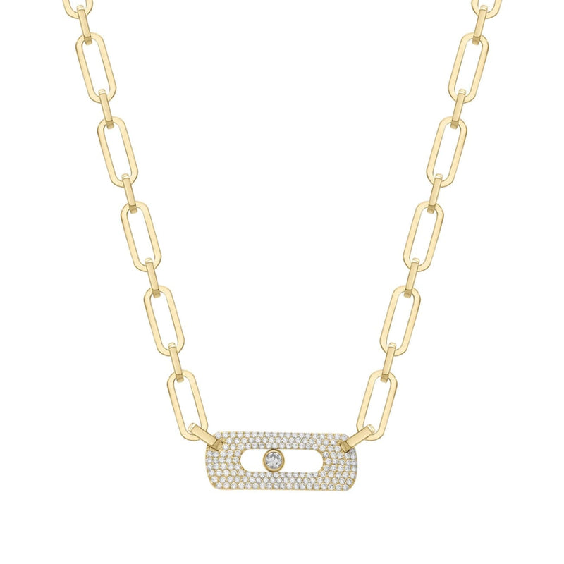 Messika Jewelry - My Move 18k Yellow Gold Pavé Diamond Necklace | Manfredi Jewels