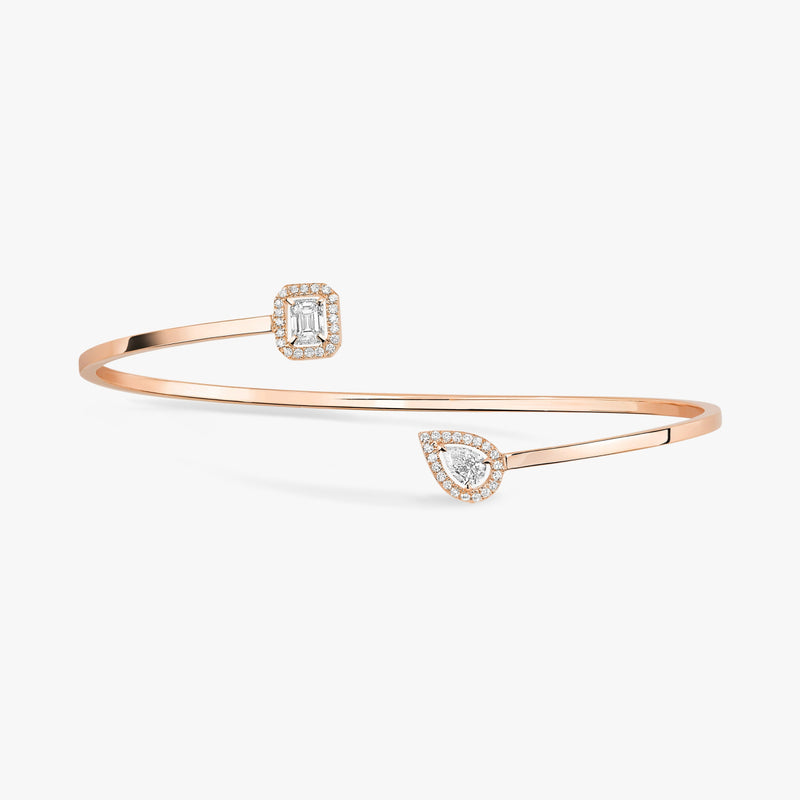 Messika Jewelry - My Twin Toi & Moi 18K Rose Gold Diamond Thin Bangle Bracelet | Manfredi Jewels
