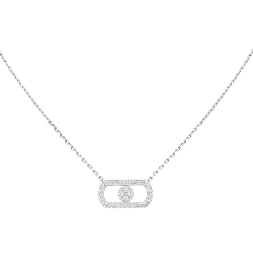Messika Jewelry - So Move 18K White Gold Pavé Diamond Necklace | Manfredi Jewels