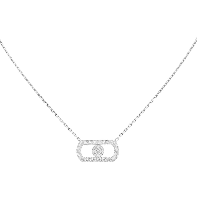 Messika Jewelry - So Move 18K White Gold Pavé Diamond Necklace | Manfredi Jewels