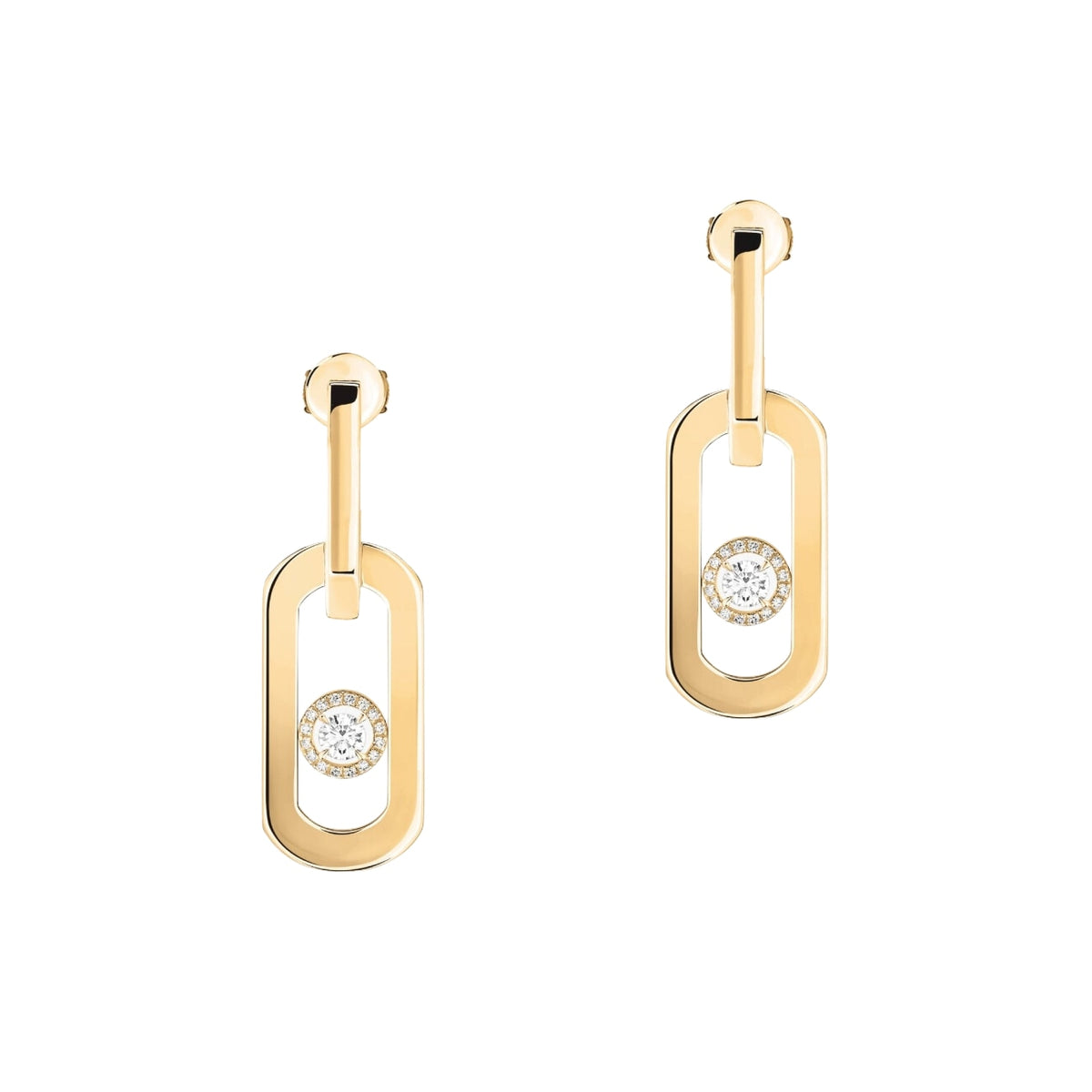 Messika Jewelry - So Move 18K Yellow Gold XL Pendant Diamond Drop Earrings | Manfredi Jewels