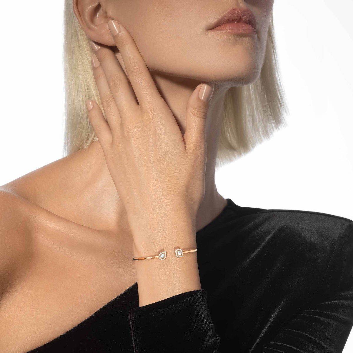 Messika Jewelry - My Twin Toi & Moi 18K Yellow Gold Diamond Thin Bangle Bracelet | Manfredi Jewels
