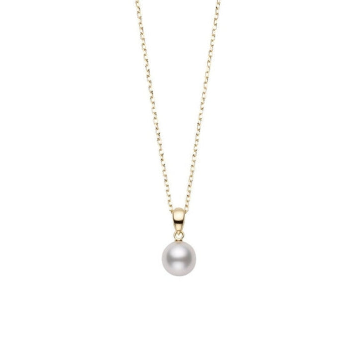 Mikimoto Jewelry - Morning Dew 18K Yellow Gold Akoya Cultured Pearl Pendant Necklace | Manfredi Jewels