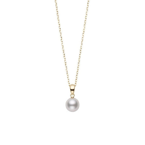 Mikimoto Jewelry - 18K Yellow Gold Akoya Cultured Pearl Pendant Necklace | Manfredi Jewels