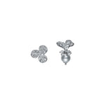 Mikimoto Jewelry - Akoya 18K White Gold Fortune Leaves Cultured Pearl & Diamond Stud Earrings | Manfredi Jewels