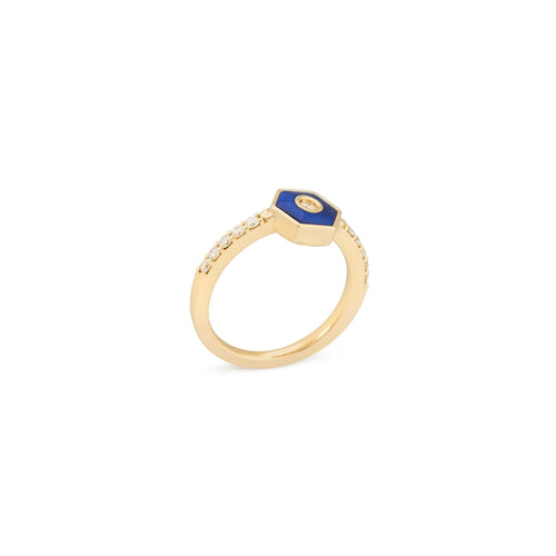 Miseno Jewelry - Baia Sommersa 18K Yellow Gold Diamond Lapis Ring | Manfredi Jewels
