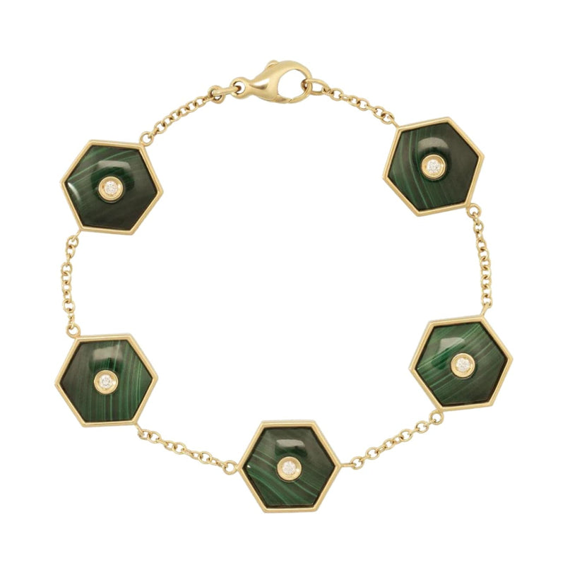 Miseno Jewelry - Baia Sommersa 18K Yellow Gold Diamond & Malachite Bracelet | Manfredi Jewels