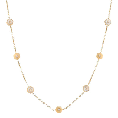 Miseno Jewelry - Baia Sommersa 18K Yellow Gold Diamond & Mother of Pearl Necklace | Manfredi Jewels
