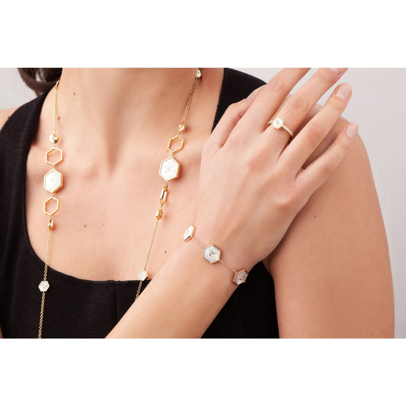 Miseno Jewelry - Baia Sommersa 18K Yellow Gold Diamond Mother of Pearl Ring | Manfredi Jewels