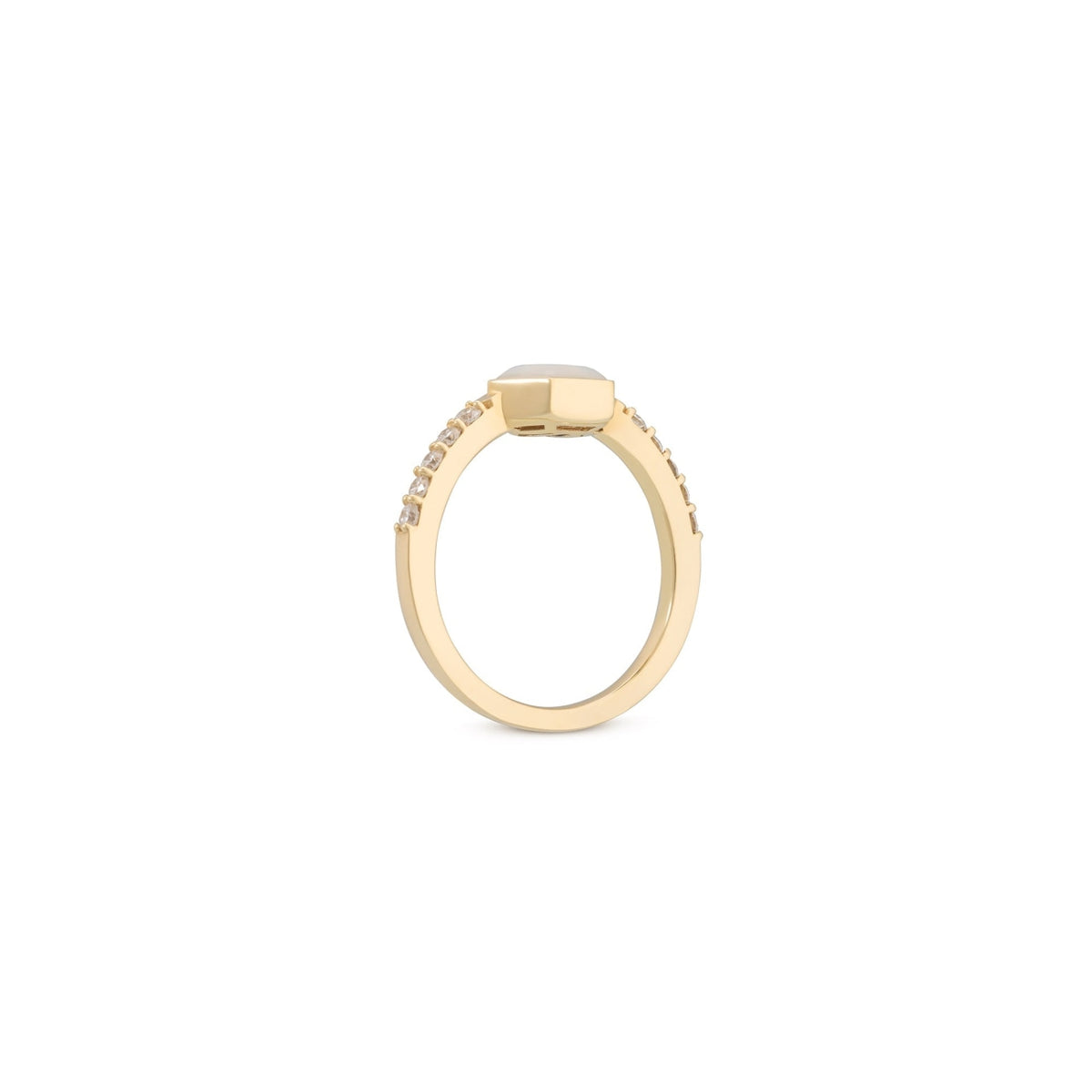 Miseno Jewelry - Baia Sommersa 18K Yellow Gold Diamond Mother of Pearl Ring | Manfredi Jewels