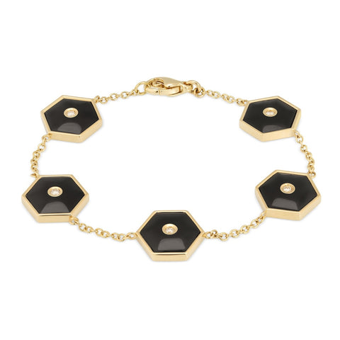 Baia Sommersa 18K Yellow Gold Diamond & Onyx  Bracelet