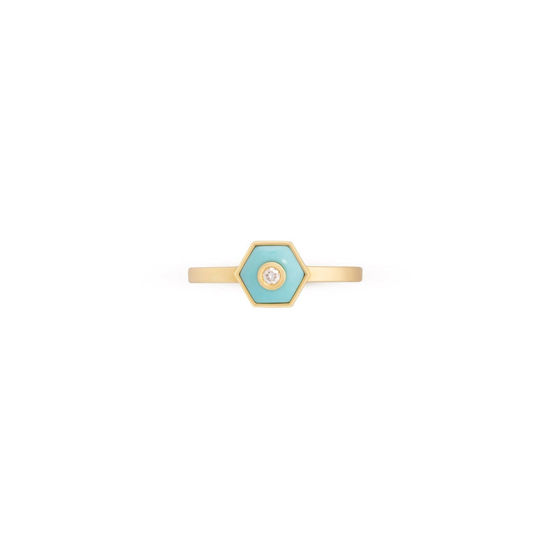 Miseno Jewelry - Baia Sommersa 18K Yellow Gold Diamond Turquoise Ring | Manfredi Jewels