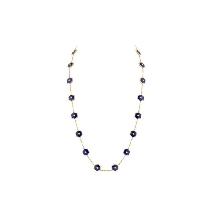 Miseno Jewelry - Baia Sommersa 18K Yellow Gold Diamonds & Lapis Long Necklace | Manfredi Jewels