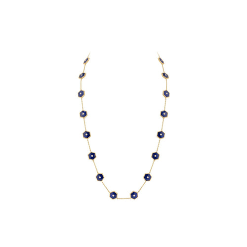 Miseno Jewelry - Baia Sommersa 18K Yellow Gold Diamonds & Lapis Long Necklace | Manfredi Jewels