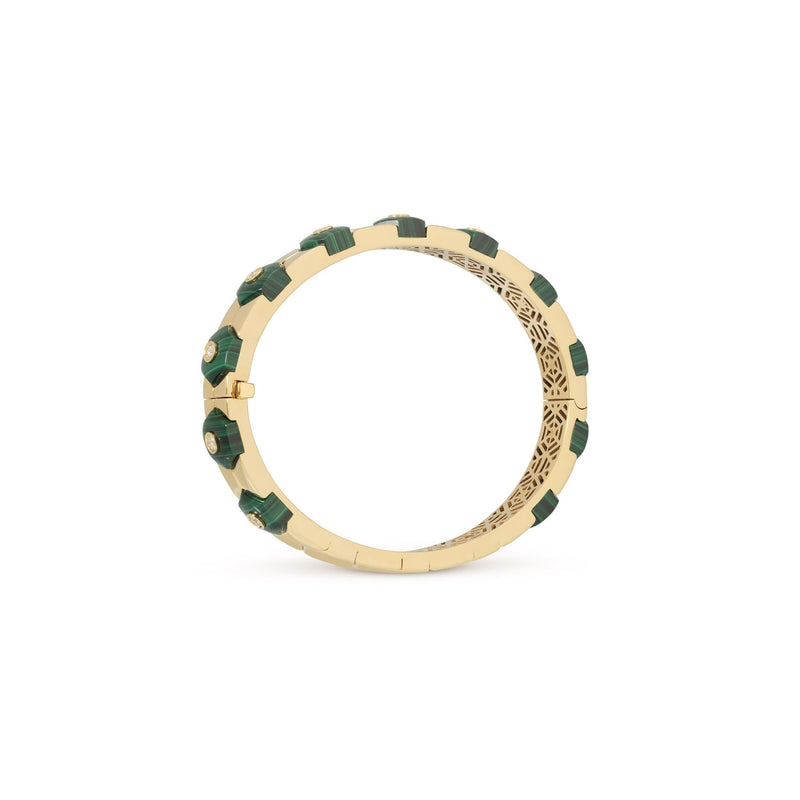 Miseno Jewelry - Baia Sommersa 18K Yellow Gold Diamonds & Malachite Bangle Bracelet | Manfredi Jewels