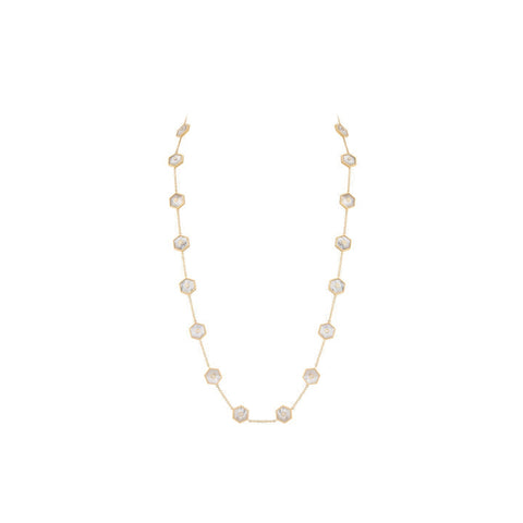 Baia Sommersa 18K Yellow Gold Diamonds & Mother of Pearl Long Necklace