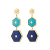 Miseno Jewelry - Baia Sommersa 18K Yellow Gold Lapis & Turquoise Diamond Drop Earrings | Manfredi Jewels
