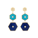 Miseno Jewelry - Baia Sommersa 18K Yellow Gold Lapis & Turquoise Diamond Drop Earrings | Manfredi Jewels