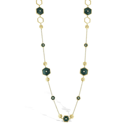 Baia Sommersa Diamonds / Malachite 18K Yellow Gold