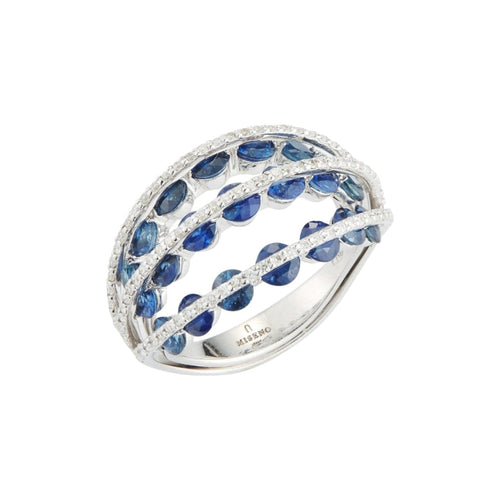 Miseno Jewelry - Blue Sapphire 18K White Gold Ring | Manfredi Jewels