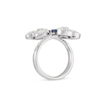 Miseno Jewelry - Ischia 18K White Gold Diamond Pavé Sapphires & Emeralds Ring | Manfredi Jewels