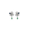 Miseno Jewelry - Ischia 18K White Gold Diamonds Sapphires & Emeralds Earrings | Manfredi Jewels
