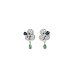 Miseno Jewelry - Ischia 18K White Gold Diamonds Sapphires & Emeralds Earrings | Manfredi Jewels