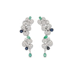 Miseno Jewelry - Ischia 18K White Gold Diamonds Sapphires & Emeralds Pendant Earrings | Manfredi Jewels