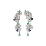 Miseno Jewelry - Ischia 18K White Gold Diamonds Sapphires & Emeralds Pendant Earrings | Manfredi Jewels