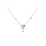 Miseno Jewelry - Ischia 18K White Gold Diamonds Sapphires & Emeralds Pendant Necklace | Manfredi Jewels