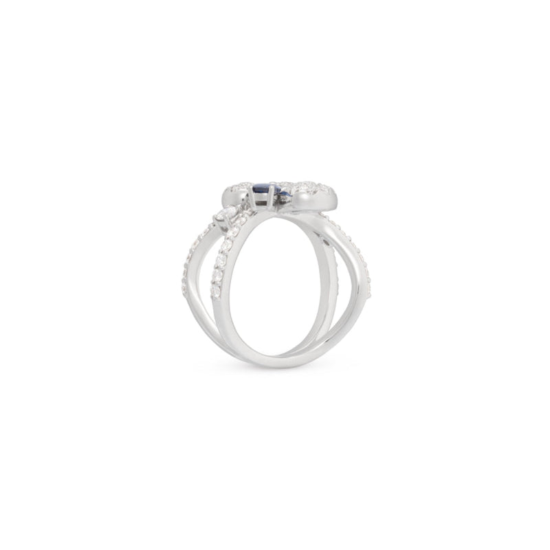 Miseno Jewelry - Ischia 18K White Gold Diamonds & Sapphires Ring | Manfredi Jewels