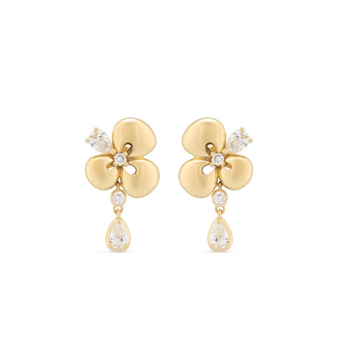 Ischia 18K Yellow Gold Diamond Drop Stud Earrings