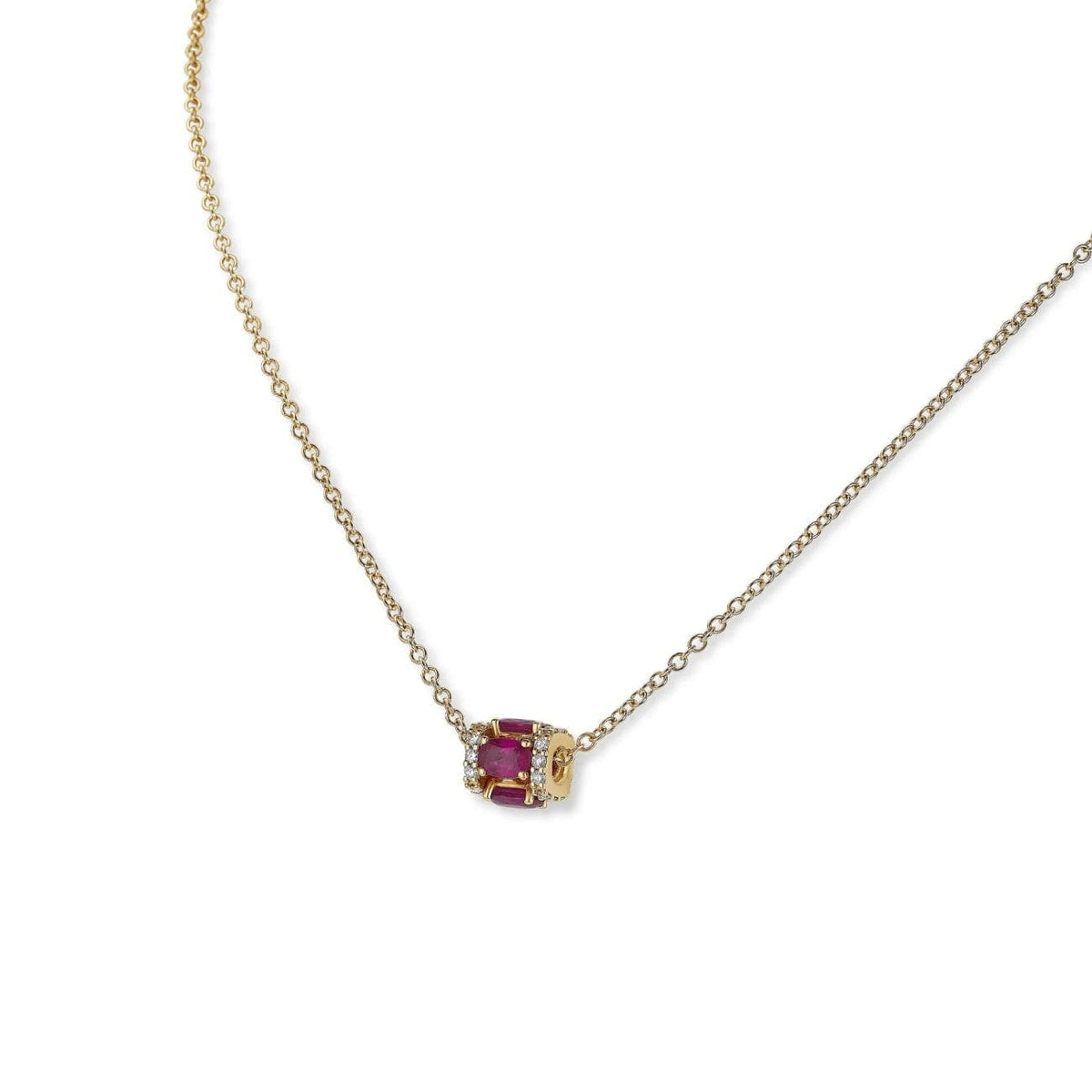 Miseno Jewelry - Procida 18K Rose Gold Rubies & Diamond Pendant Necklace | Manfredi Jewels