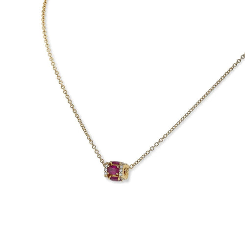 Miseno Jewelry - Procida 18K Rose Gold Rubies & Diamond Pendant Necklace | Manfredi Jewels