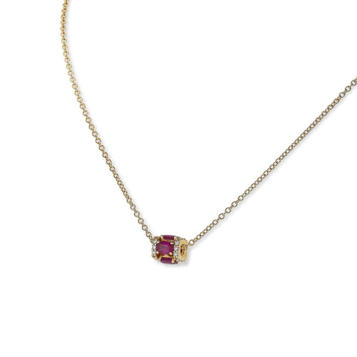 Miseno Jewelry - Procida 18K Rose Gold Diamonds & Rubies Pendant Necklace | Manfredi Jewels