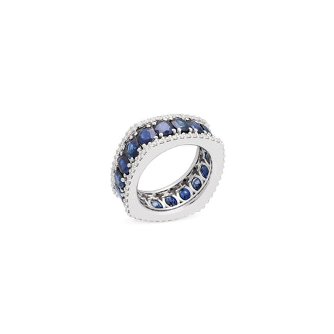 Procida 18K White Gold Diamonds & Sapphires Ring