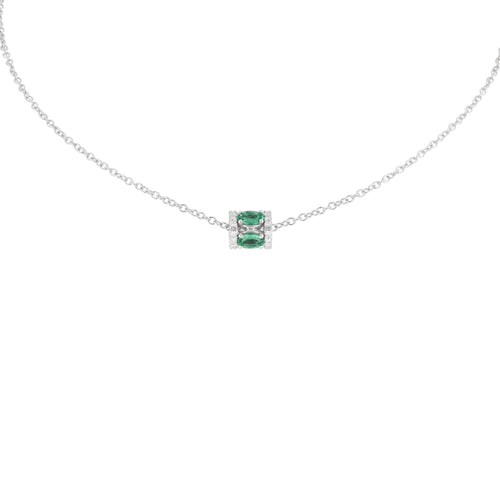 Miseno Jewelry - Procida 18K White Gold Emerald Pendant | Manfredi Jewels