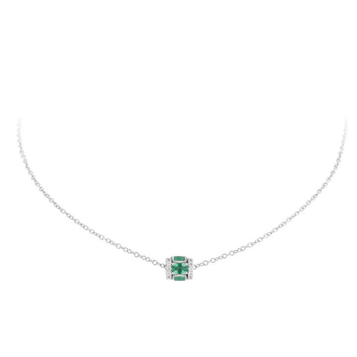 Miseno Jewelry - Procida 18K White Gold Emerald Pendant | Manfredi Jewels