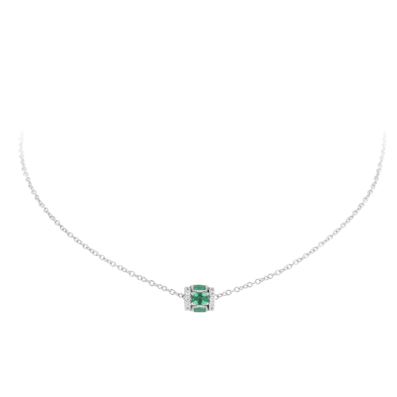 Miseno Jewelry - Procida 18K White Gold Emerald Pendant | Manfredi Jewels