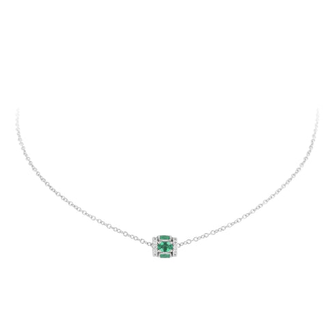 Procida 18K White Gold Emerald Pendant