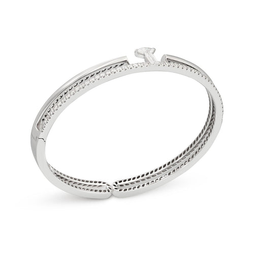 Miseno Jewelry - Procida 18K White Gold Pavè Diamond Bangle Bracelet | Manfredi Jewels
