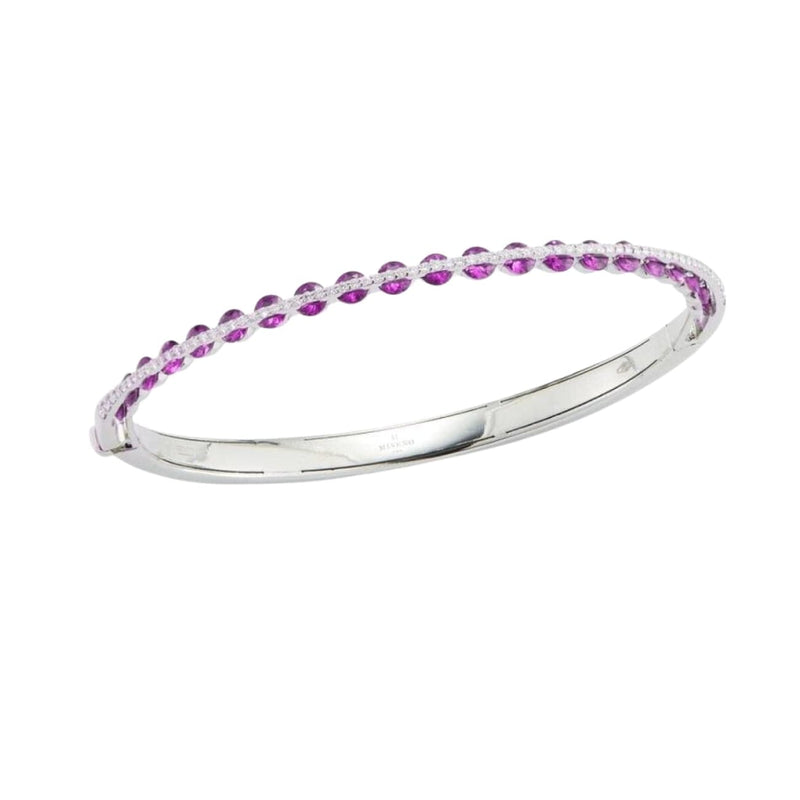 Miseno Jewelry - Procida Bracelet White Diamonds And Pink Sapphires 18K White Gold Bracelet | Manfredi Jewels