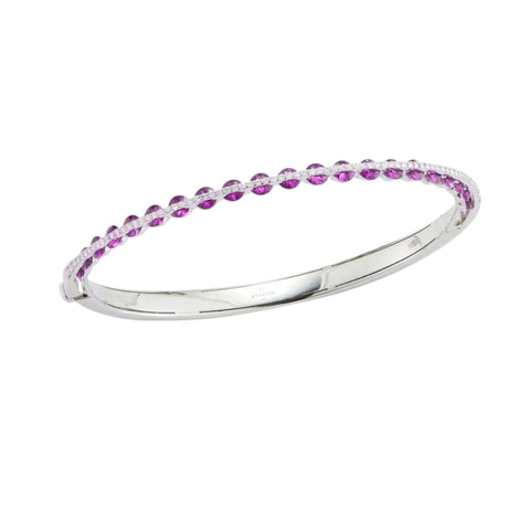 Procida Bracelet White Diamonds And Pink Sapphires 18K White Gold Bracelet