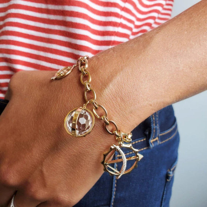 Monica Rich Kosann Audrey 18k Yellow Gold Link Charm Bracelet