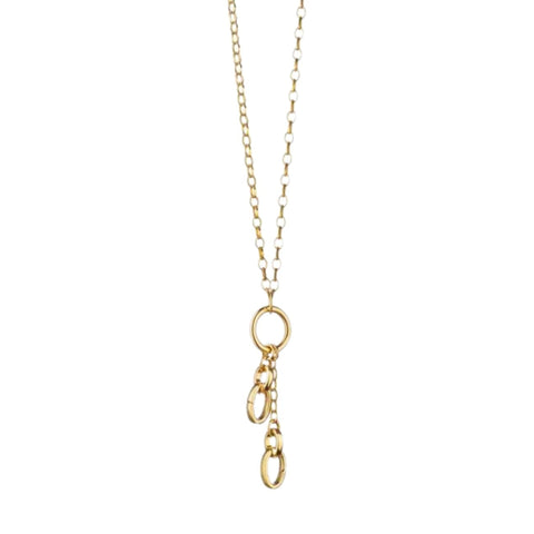 Design Your Own 18K Yellow Gold 2 Charm Enhancer Chain Stations Necklace