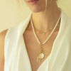 Monica Rich Kosann Jewelry - ’Design Your Own’ 18K Yellow Gold Pearl Chain 2 Charm Stations Necklace | Manfredi Jewels