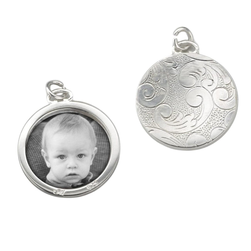 Monica Rich Kosann Jewelry - Floral Sterling Silver Half - Locket Charm Pendant | Manfredi Jewels