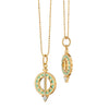 Monica Rich Kosann Jewelry - Mini Sundial 18K Yellow Gold Green Enamel & Diamond Necklace | Manfredi Jewels