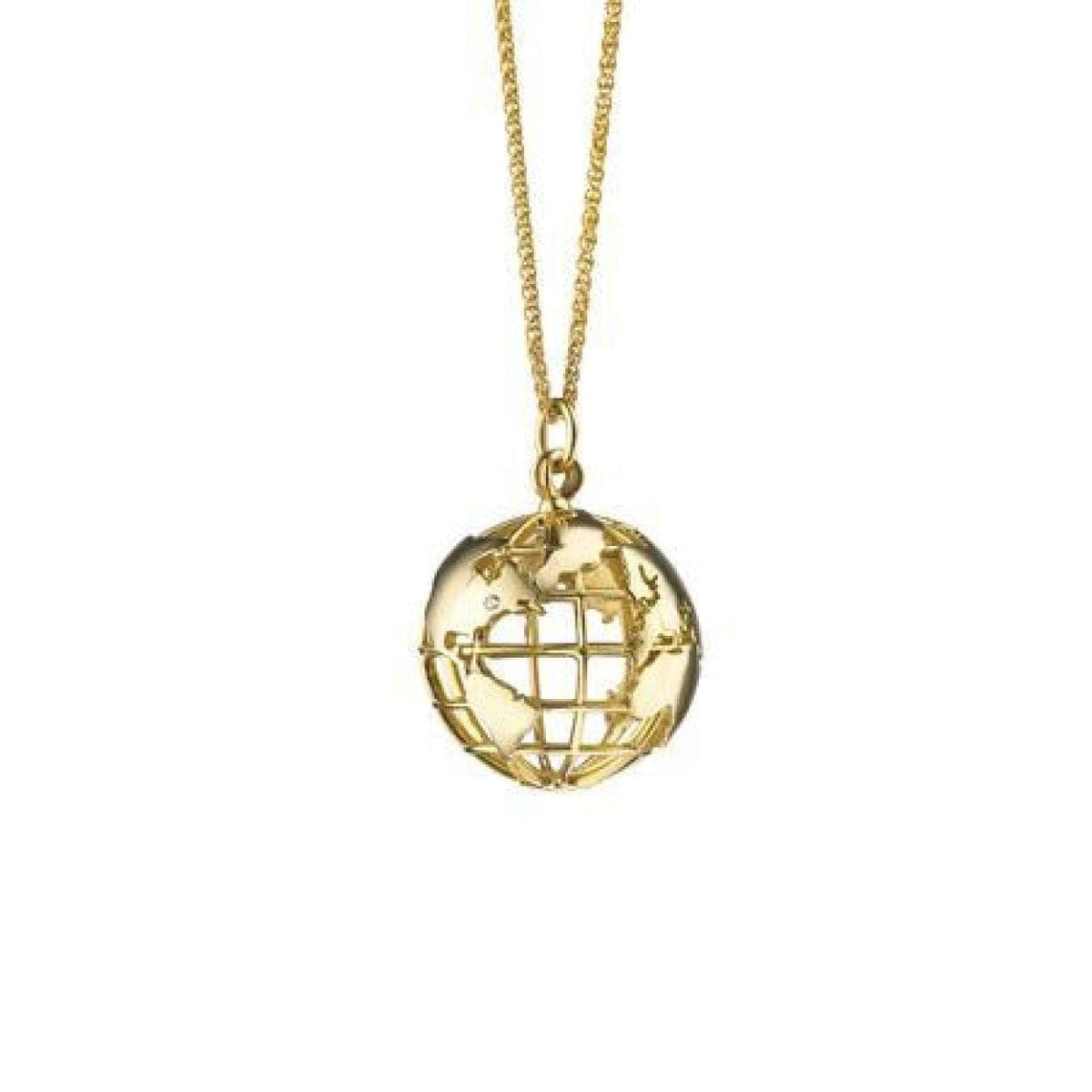Monica Rich Kosann Jewelry - My Earth 18K Yellow Gold Set a Diamond Anywhere in the World Charm Necklace | Manfredi Jewels