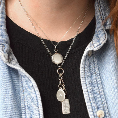 Monica Rich Kosann Jewelry - Slim ’Quinn’ Sterling Silver Locket Necklace | Manfredi Jewels